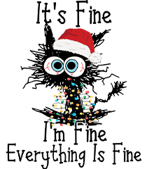 It's Fine I'm Fine Everything Is Fine Christmas Cat Shirt1